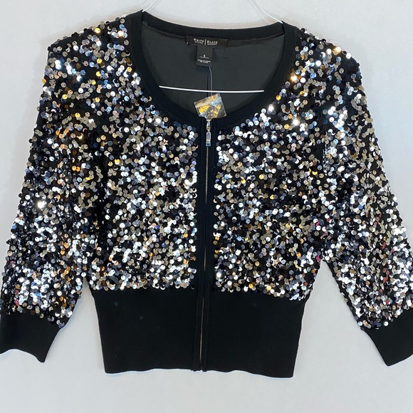 White House Black Market Sweaters - White House Black Market sweater jacket sequins